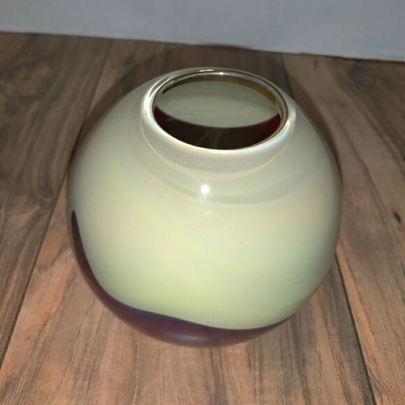 Glass Art Small Vase Multi Color Signed Patricia 5'in. - Picture 4 of 8